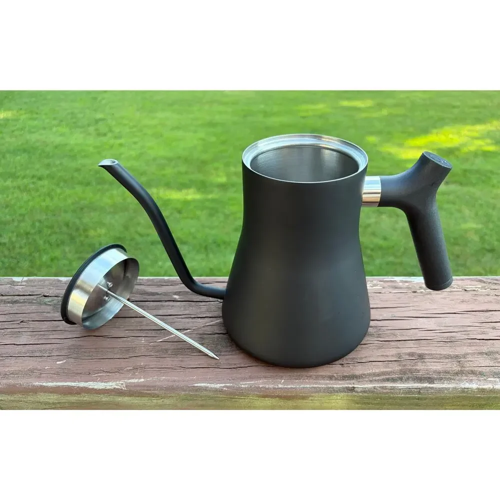Fellow Stagg Pour-Over Stovetop Kettle with Built-In Thermometer, Matte Black 1L